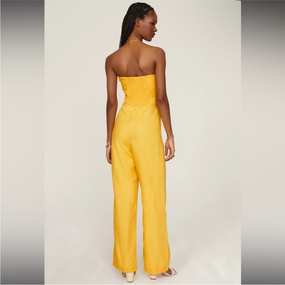 Derek Lam Collective Yellow Strapless Linen Jumpsuit – EU 48 / US 12 (Large) - Picture 3 of 14